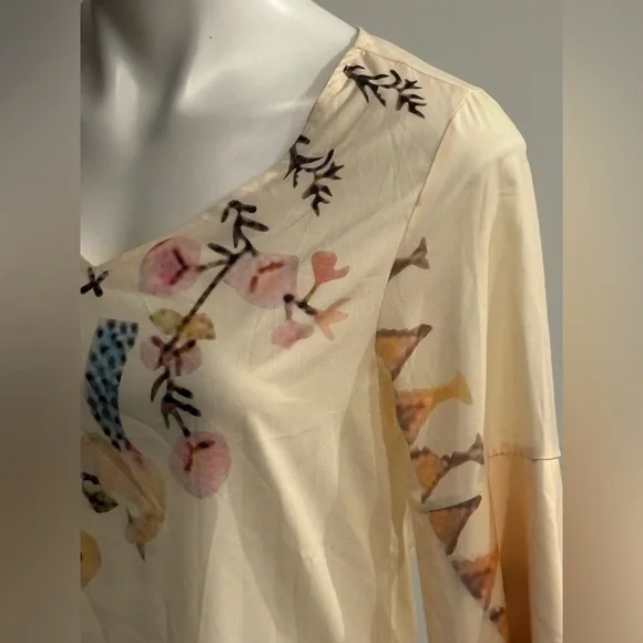 Cider “Made With Love” Boho Chic 3/4 Sleeve Midi Dress NWT PTP 19” - Picture 3 of 9